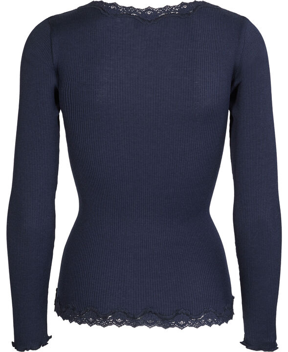 Silk cardigan regular ls w/rev vint