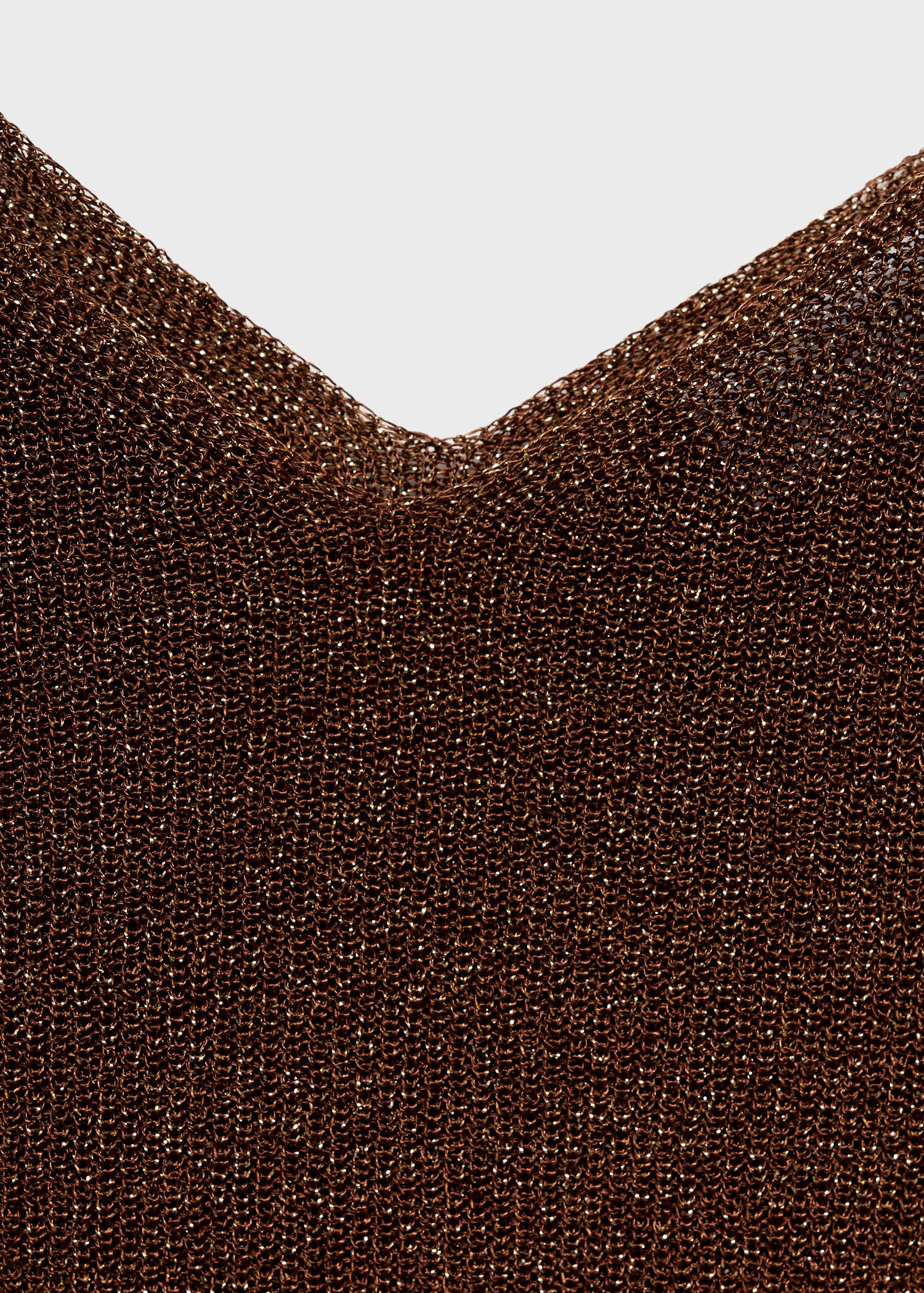 Lurex knitted V-neck top