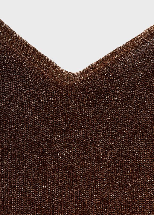 Lurex knitted V-neck top