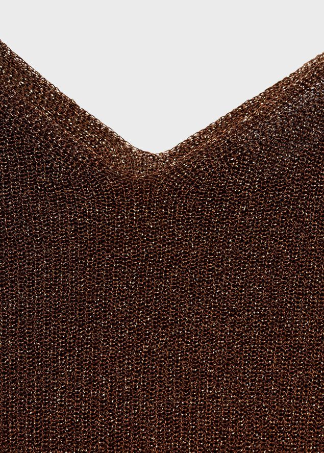 Lurex knitted V-neck top