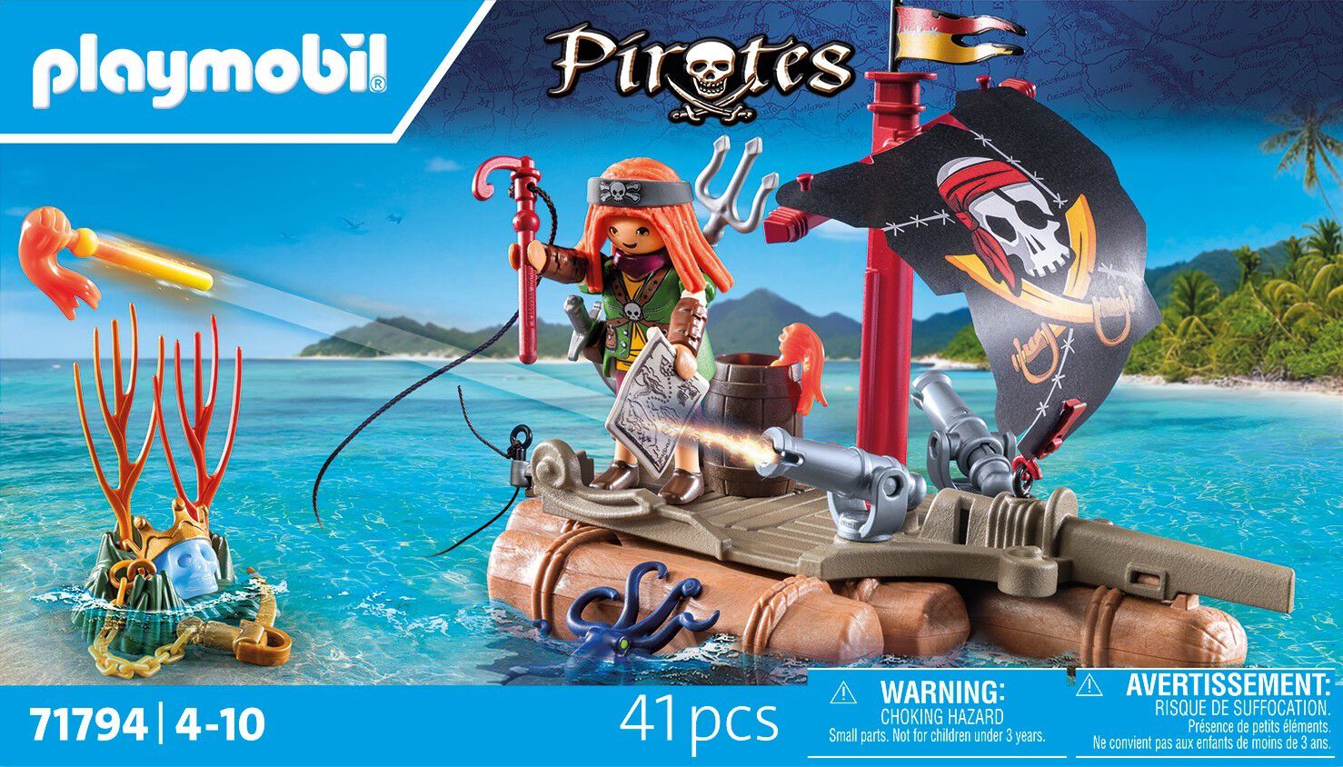 Pirate Raft with Treasure