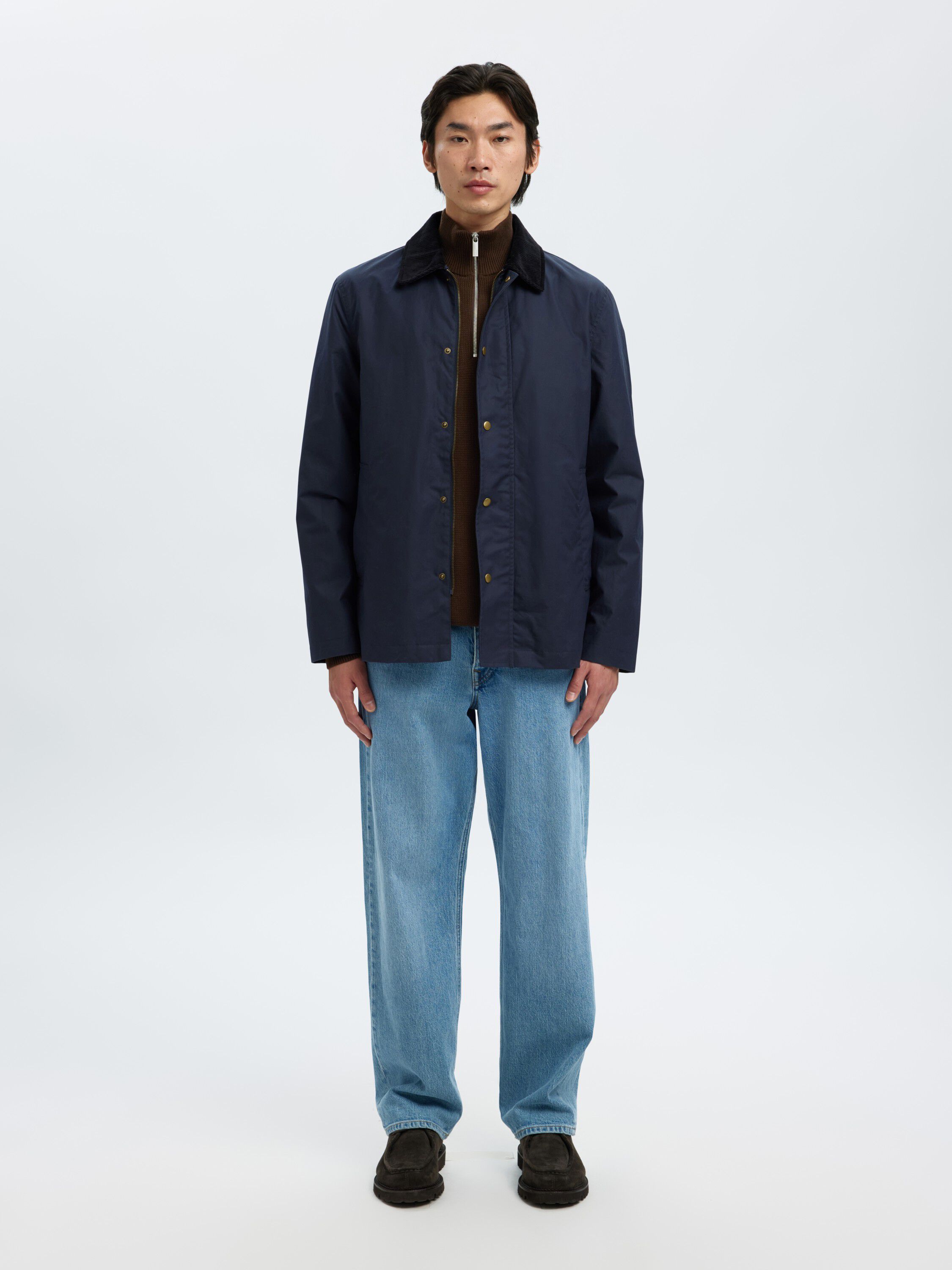 SLHDANE LS KNIT STRUCTURE HALF ZIP