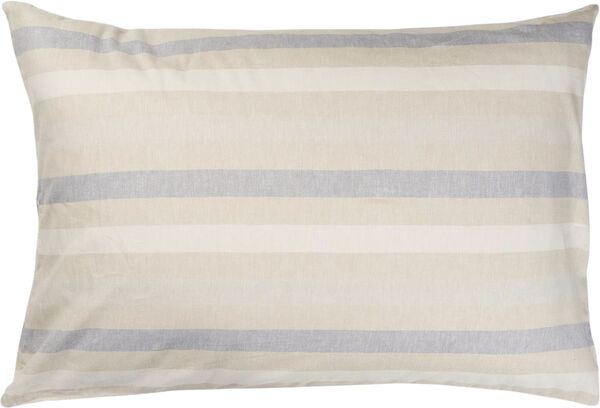 Pude natur m/hvide og lyseblå striber