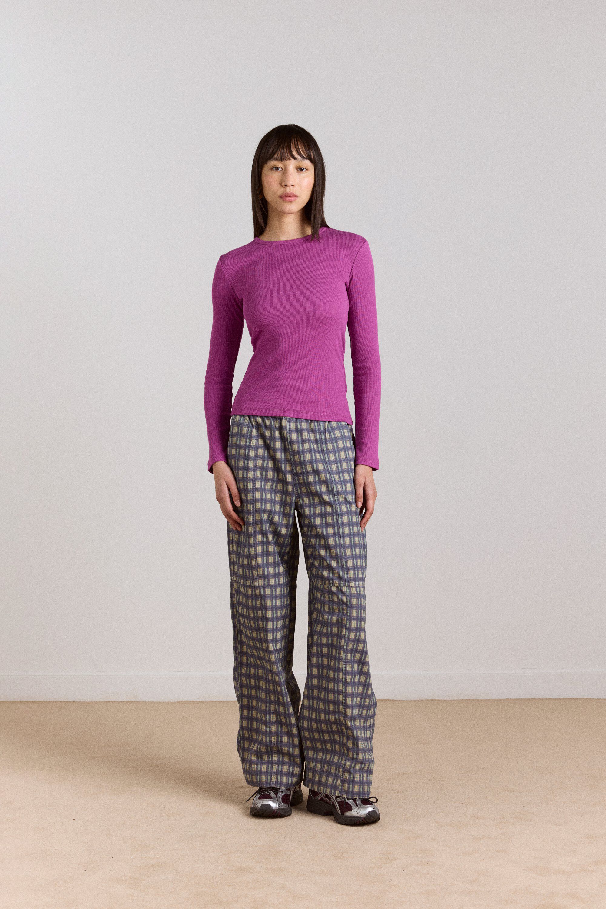 MANON LAYERED LS TOP - CHOC/MAGENTA
