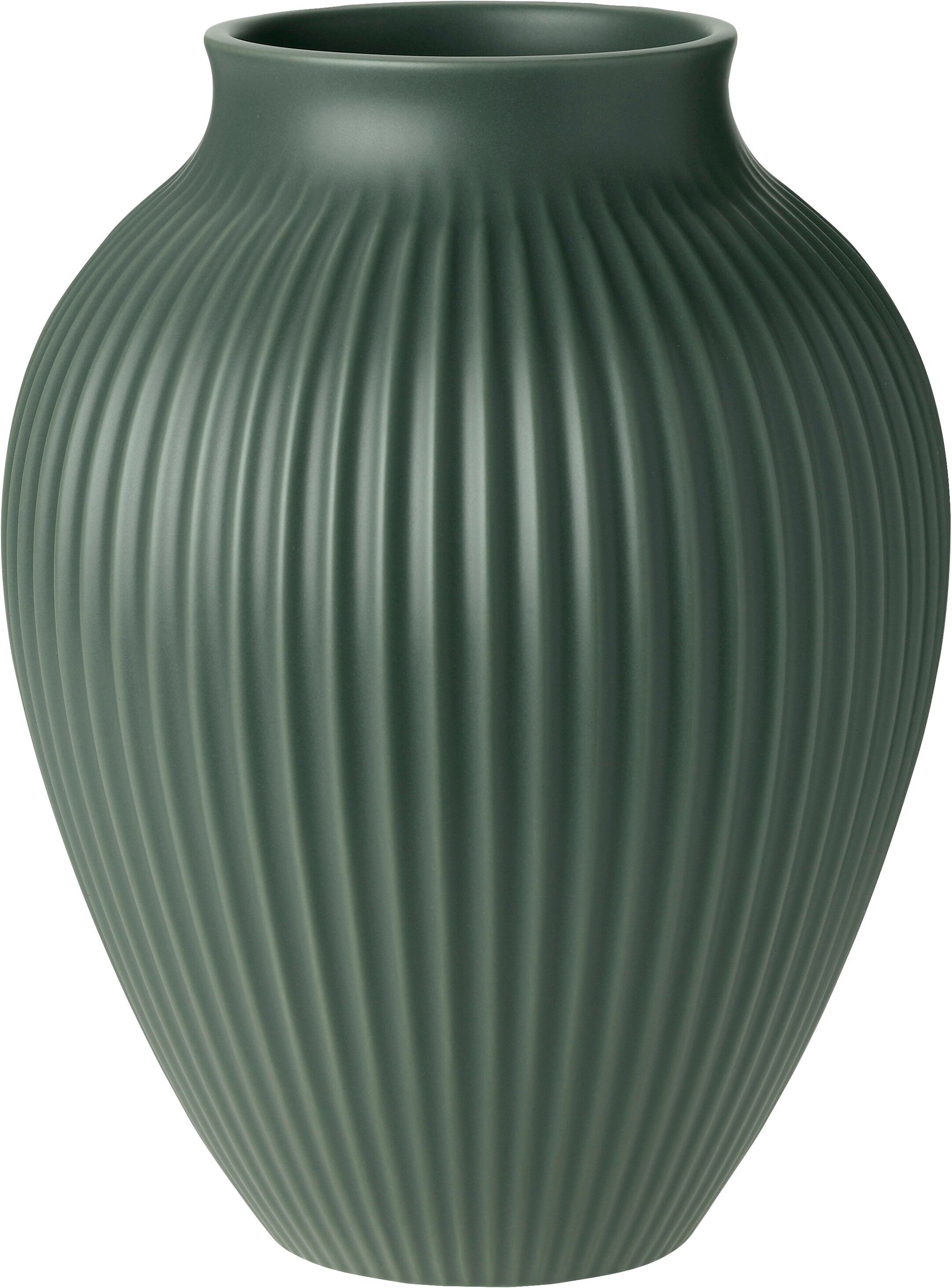 Knabstrup vase H 27 cm ripple mat celadon green