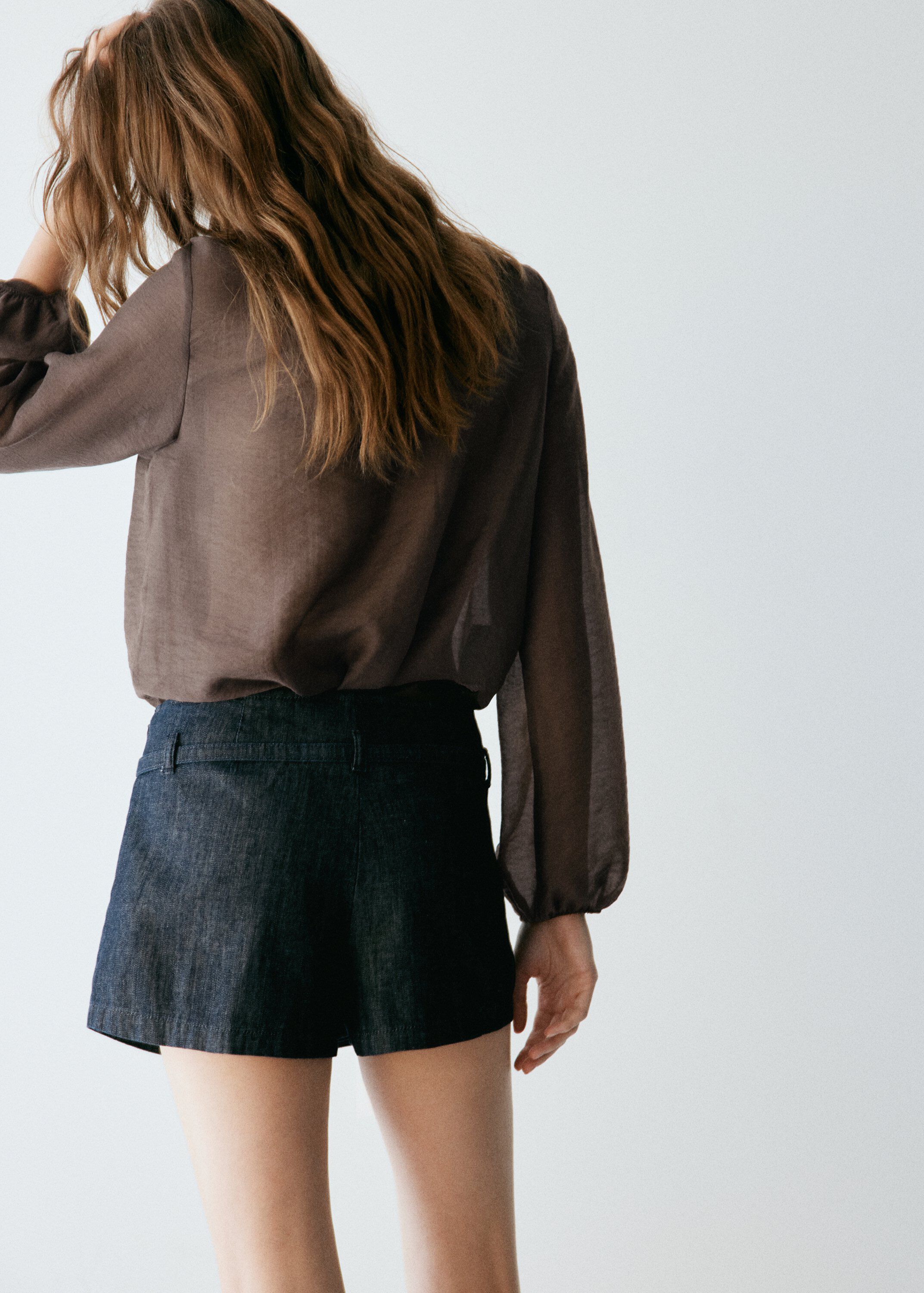 Ruffled lyocell blouse