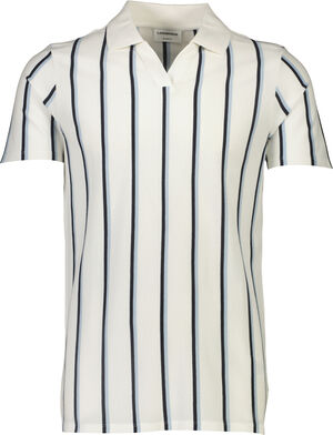 Striped piqué polo shirt S/S