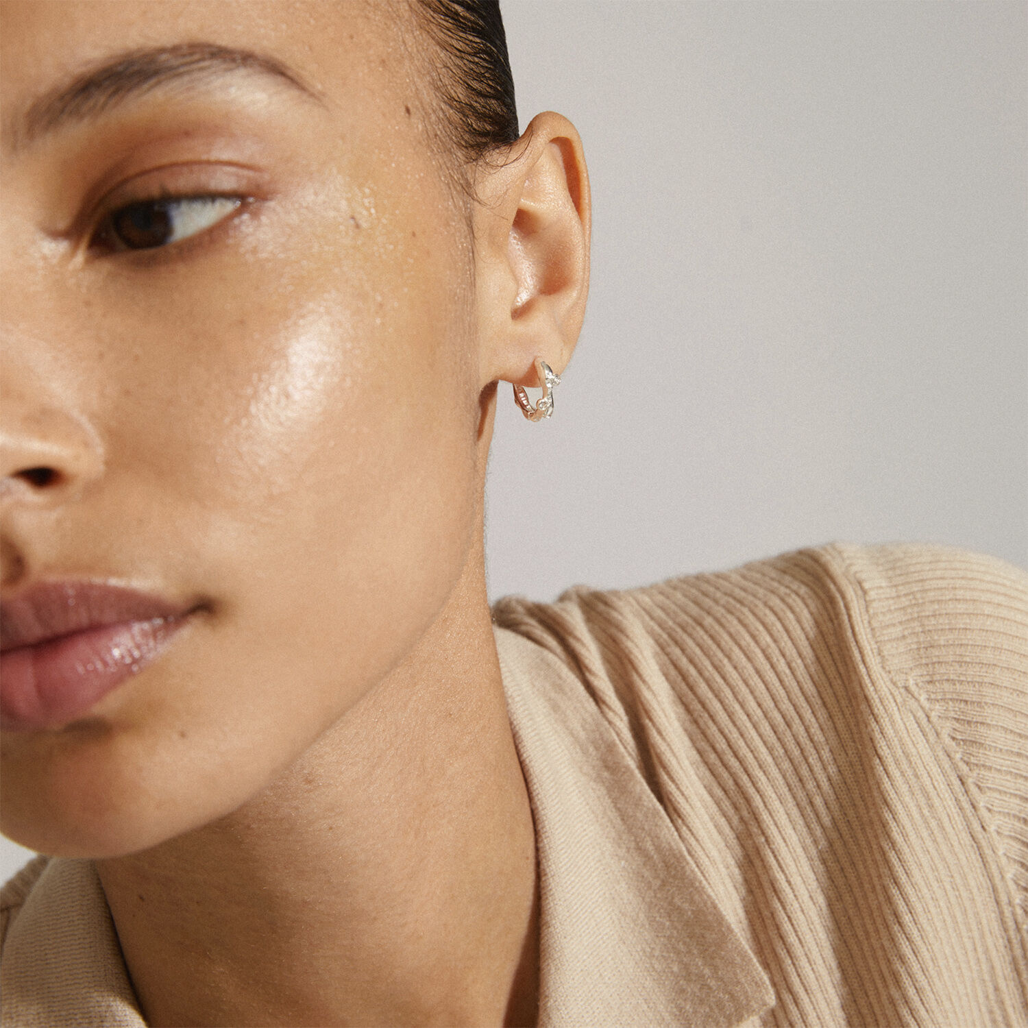 HERMIONE crystal hoop earrings silver-plated