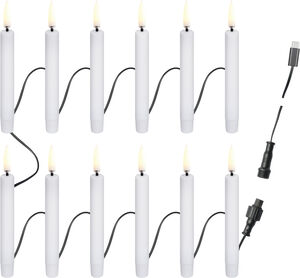 Christmas string, 12 candles, USB-C, White, 1,3x11 cm