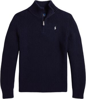 Cotton Quarter-Zip Sweater