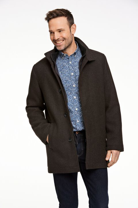 Relaxed-fit wool car coat