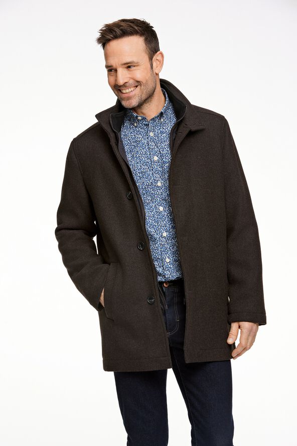 Relaxed-fit wool car coat