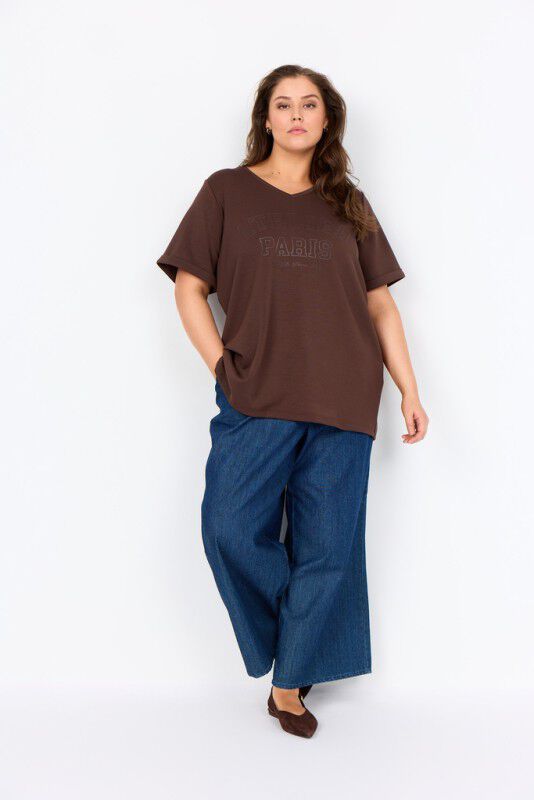 Curvy WA-SABINA 98 T-shirt M&oslash;rk brun