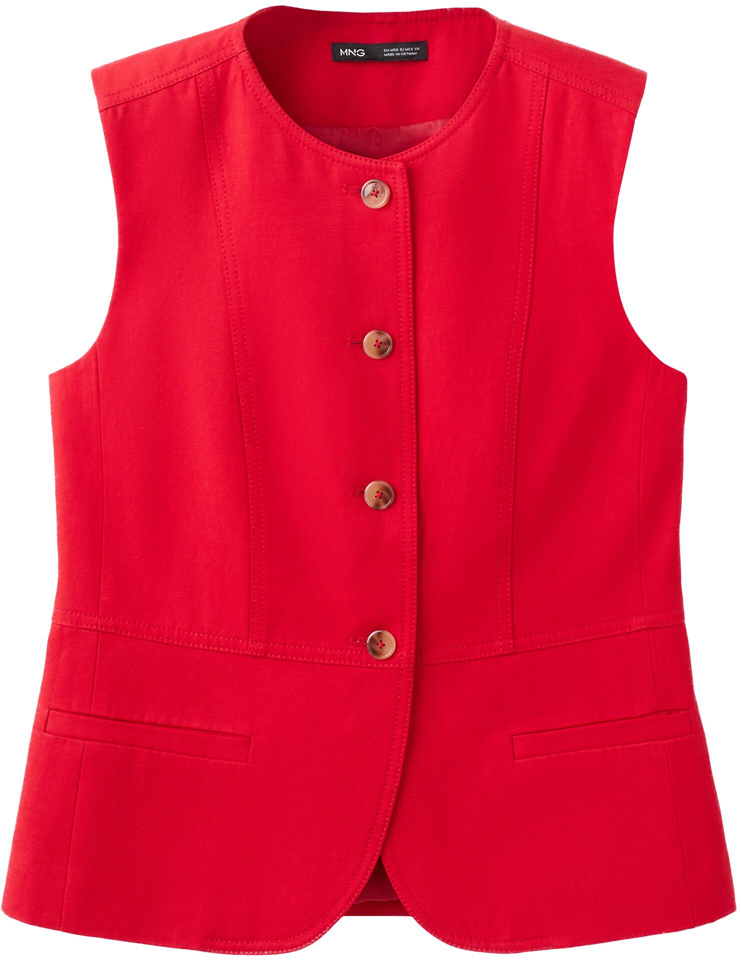 Lyocell buttoned gilet
