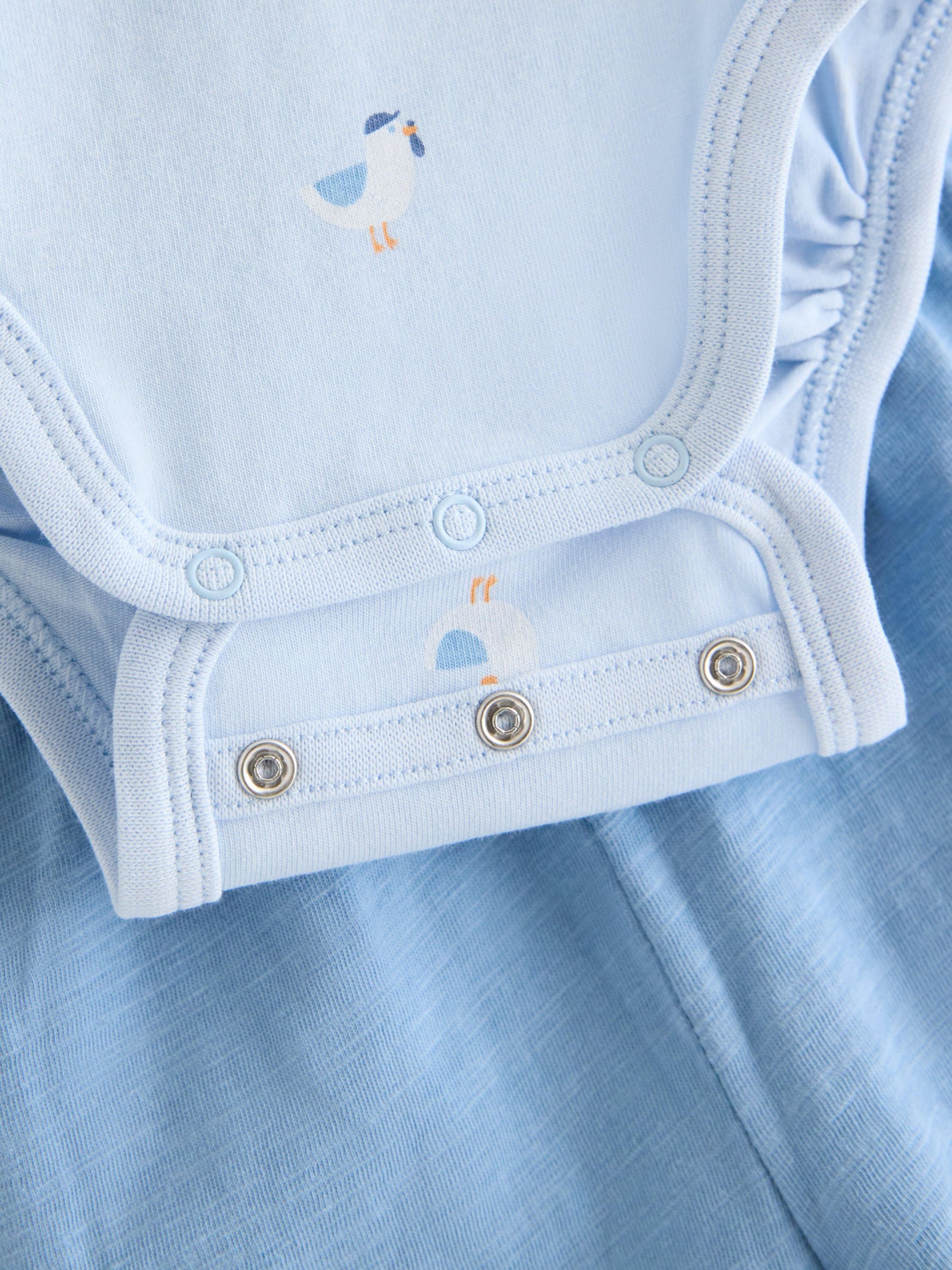 Sett i myk bomull med kortermet sl&aring;