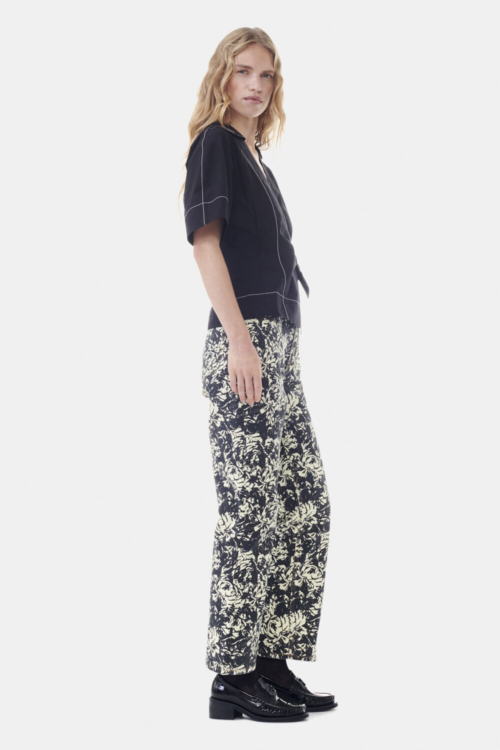 Cotton Poplin Wrap Blouse