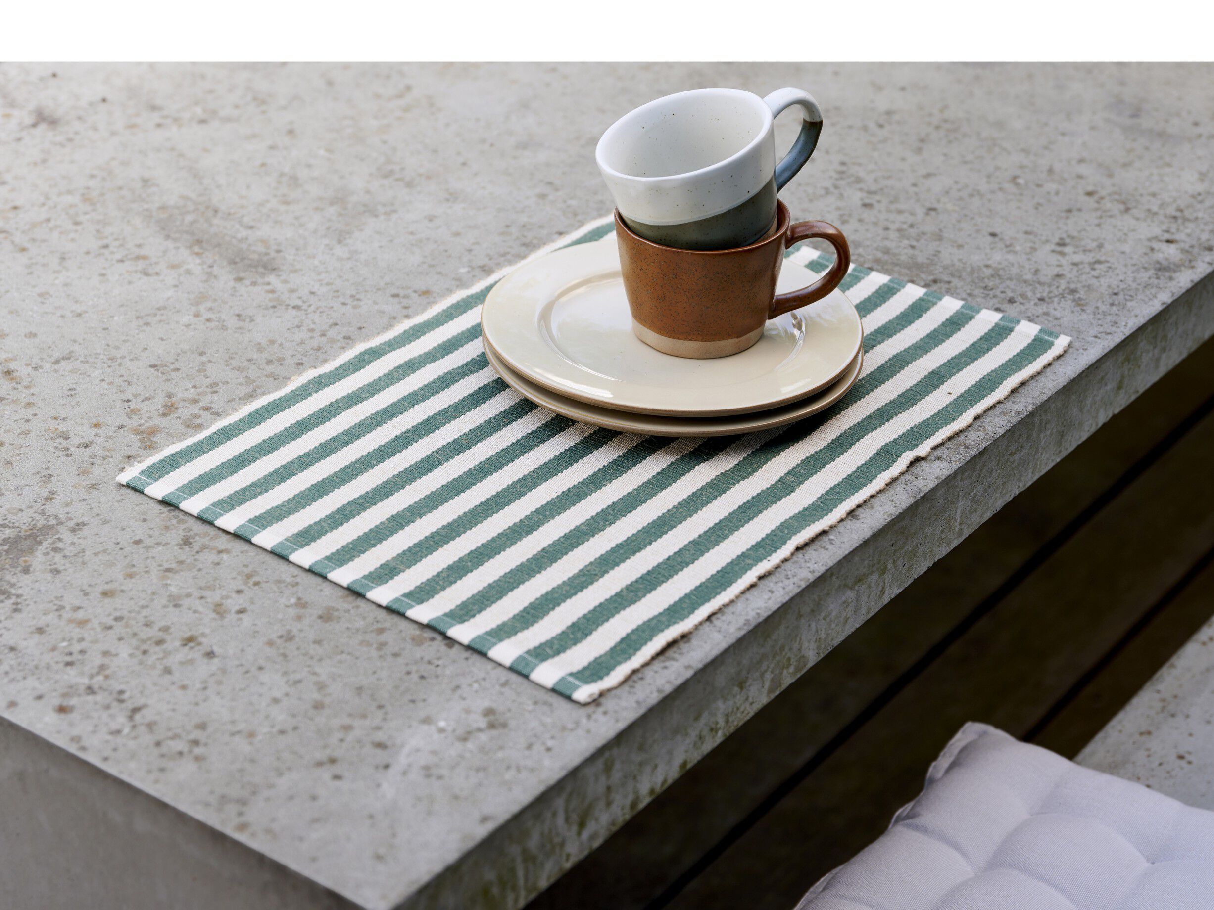 D&aelig;kkeserviet 33x48 2-pk Statement Stripe Green