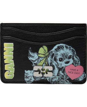 Ganni Card Holder Blue Dog