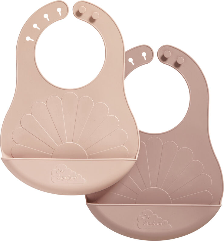 Silicone Bibs Flower, Rose Mix, 2-pack