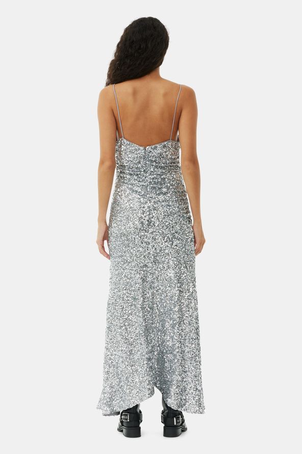 3D Sequins Long Slip Dress