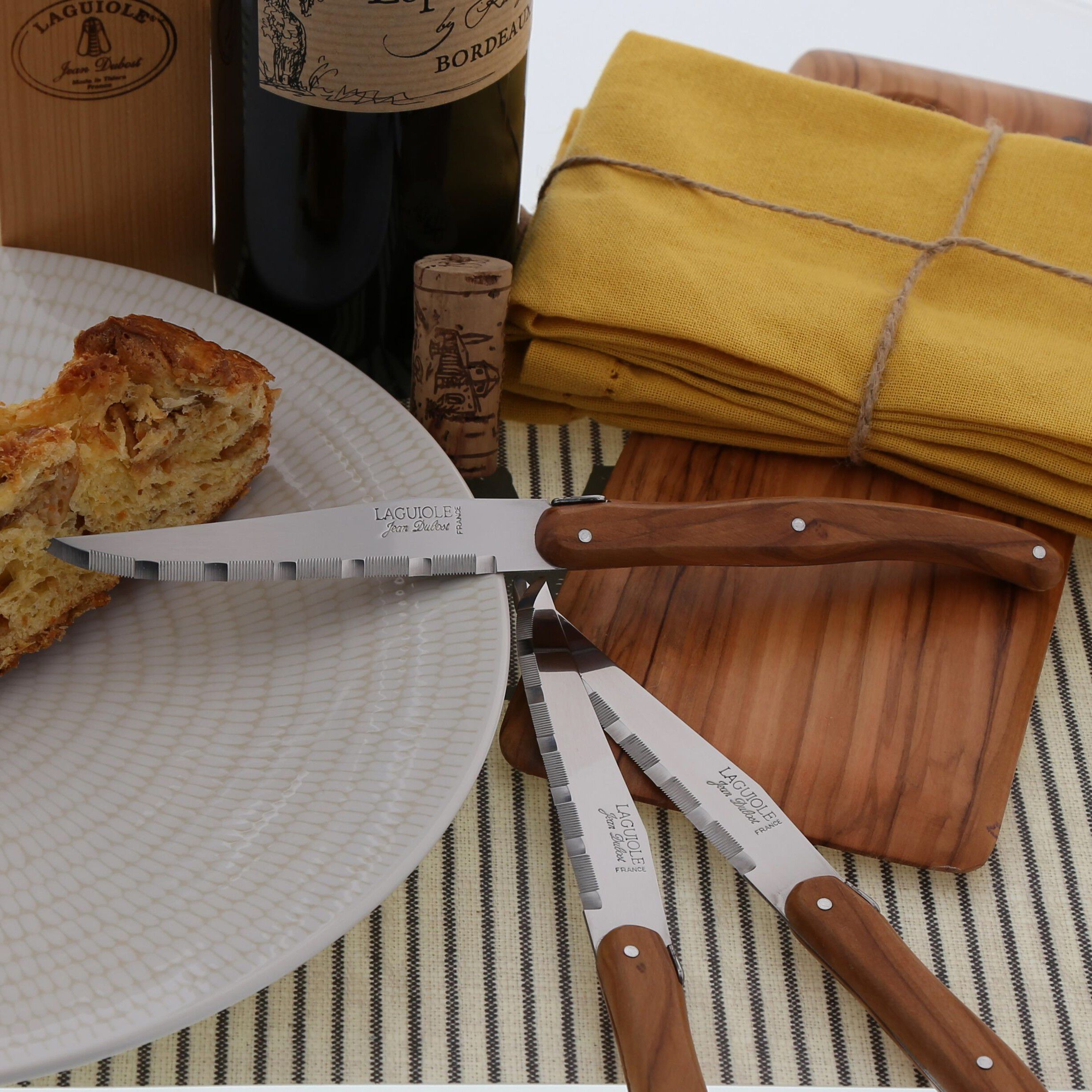 Knive oliventr&aelig;, 6stk Laguiole