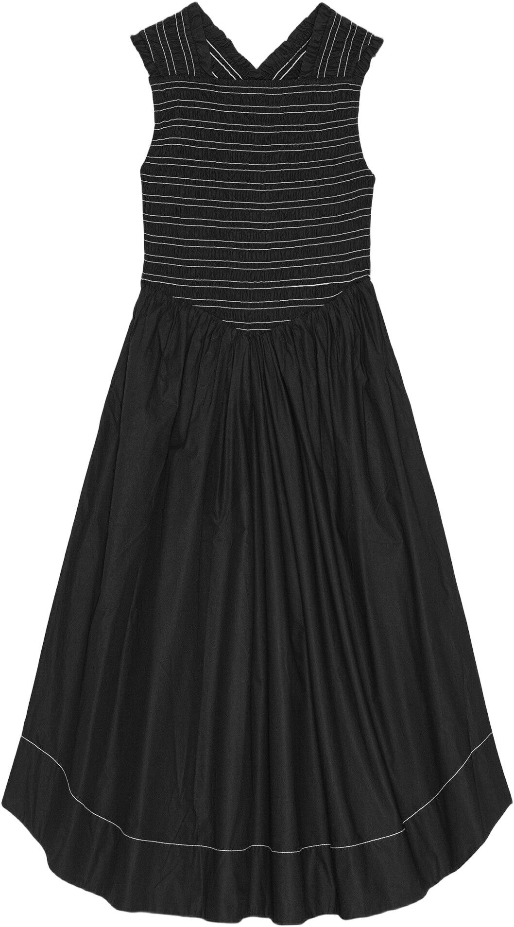 Washed Stretch Cotton Smock Midi St