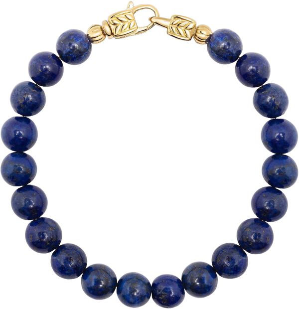 Blue Dumortierite Healing Bracelet With Gold Lock