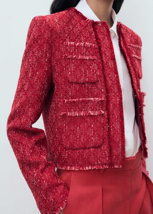 Tweed jacket with frayed ends