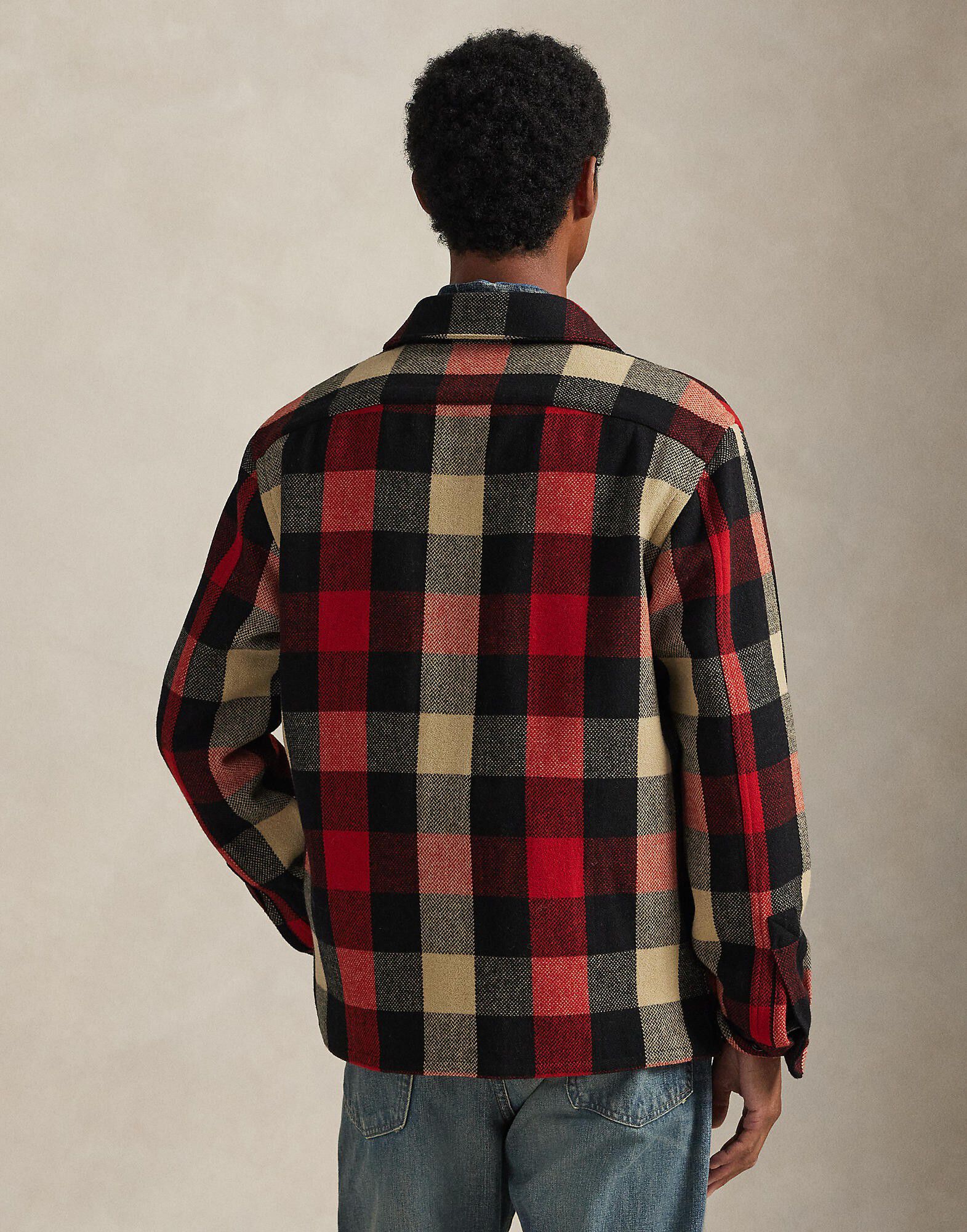 Classic Fit Plaid Wool-Blend Overshirt