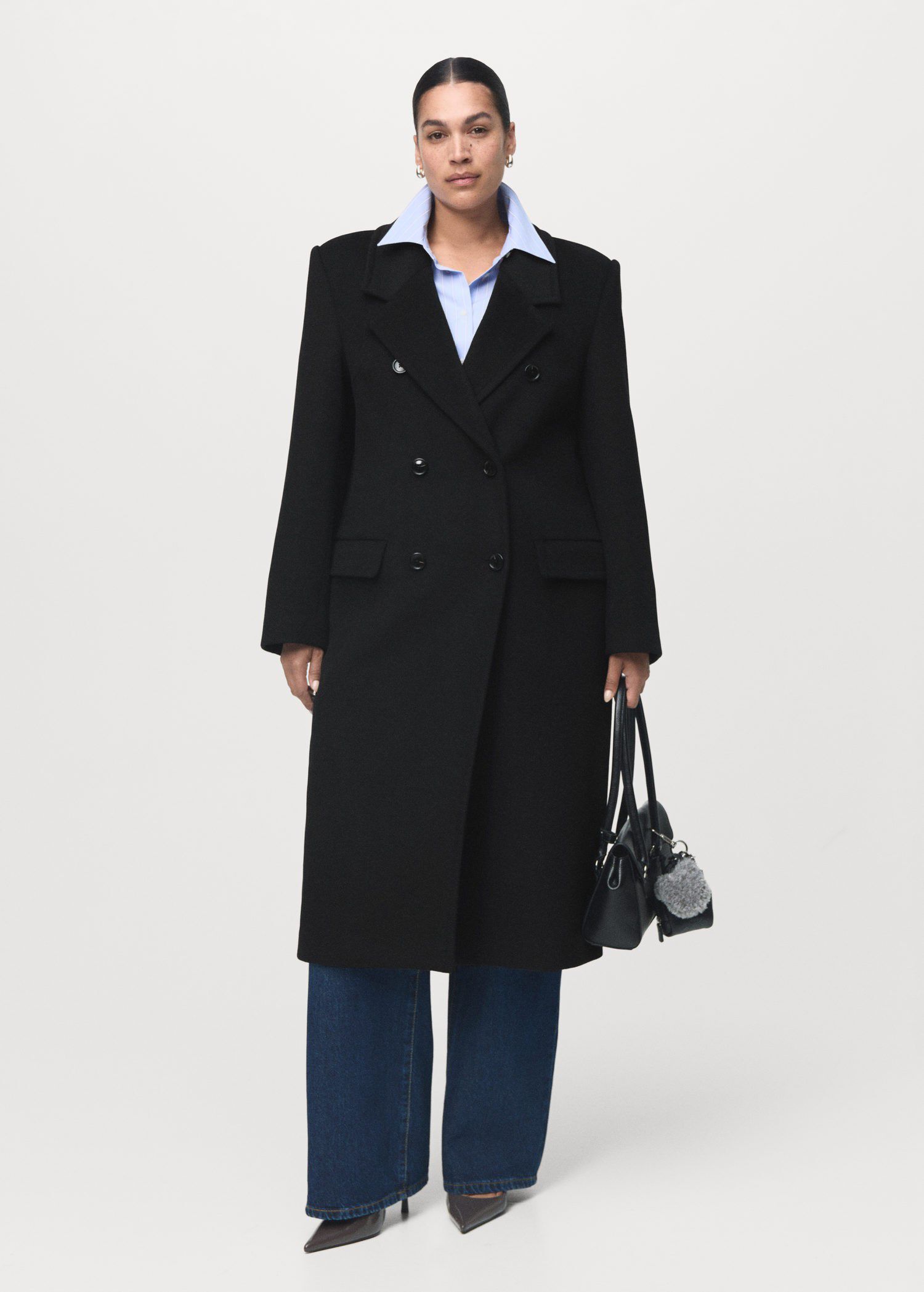 Double-breasted wool coat