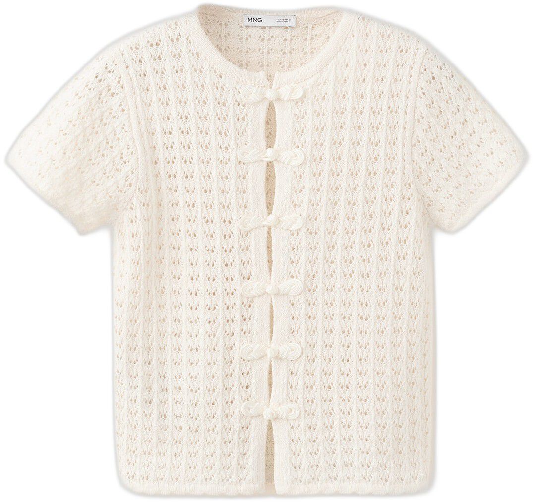 Open-knit toggle cardigan