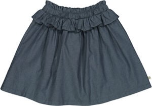 Chambray frill skirt