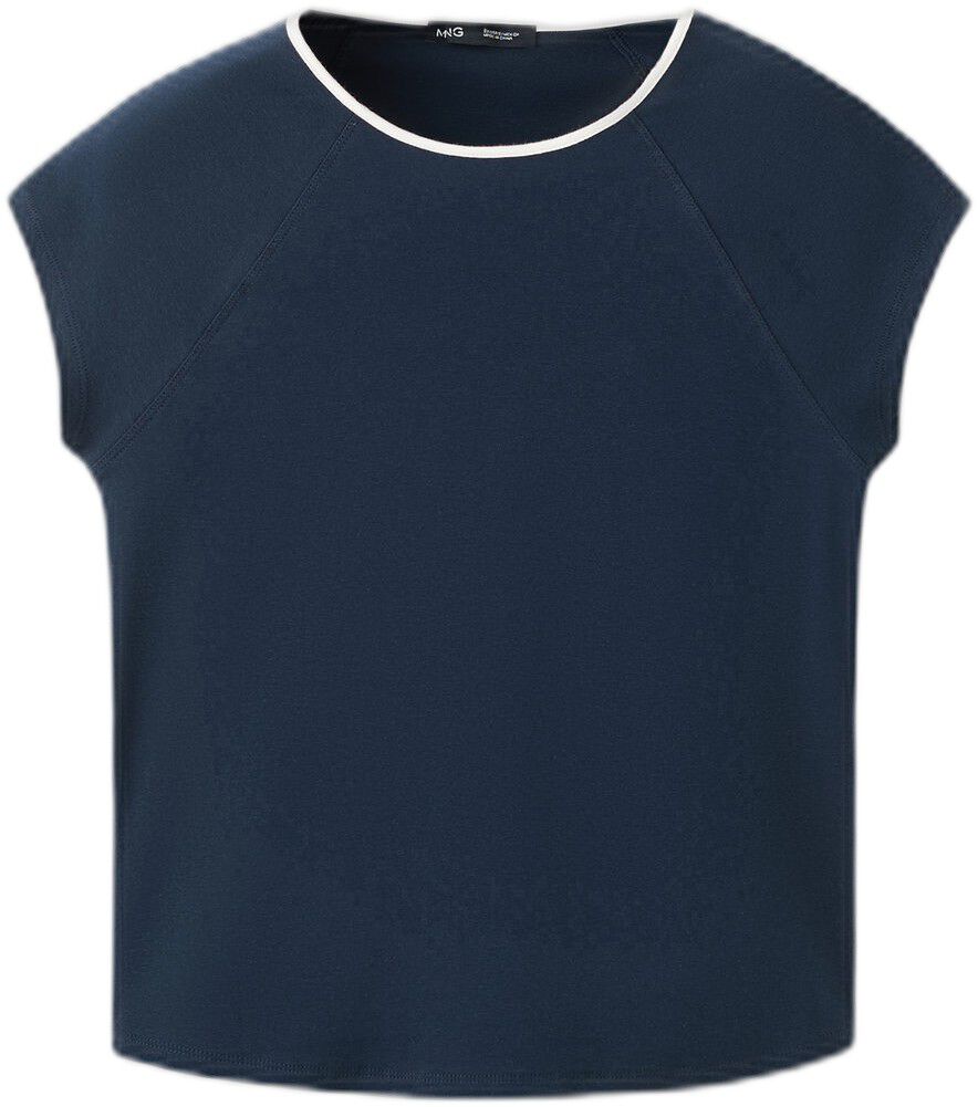 Cotton T-shirt with contrast piping