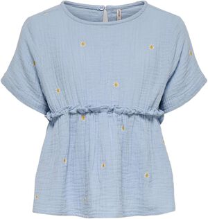 KMGTHYRA SS EMB FRILL TOP WVN