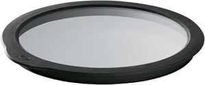 Glaslåg 24 cm Klar/Sort Glas/Silikone