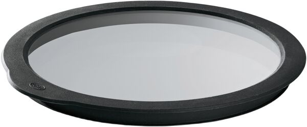 Glaslåg 24 cm Klar/Sort Glas/Silikone