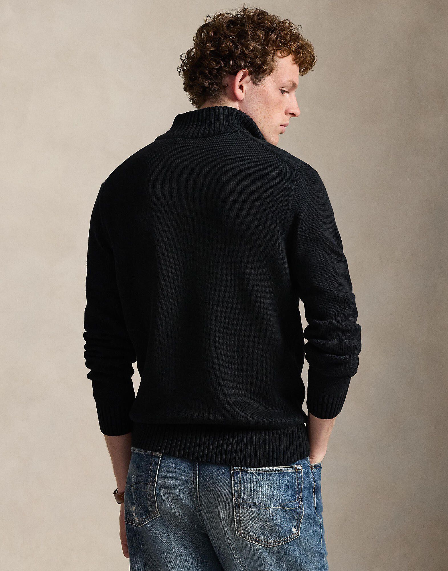 Cotton Quarter-Zip Sweater