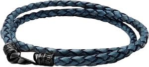 Men's Blue Wrap Around Leather Bracelet