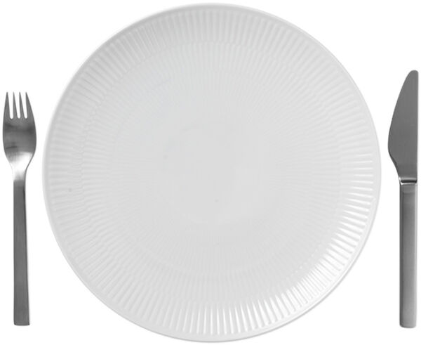 Hvid Riflet coupe 27 cm. tallerken