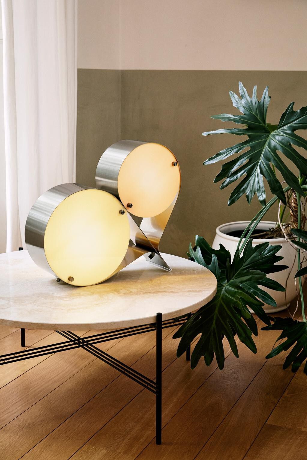Coppia Table Lamp, Steel, EU Base: Bronze Steel, Shade: Ivor
