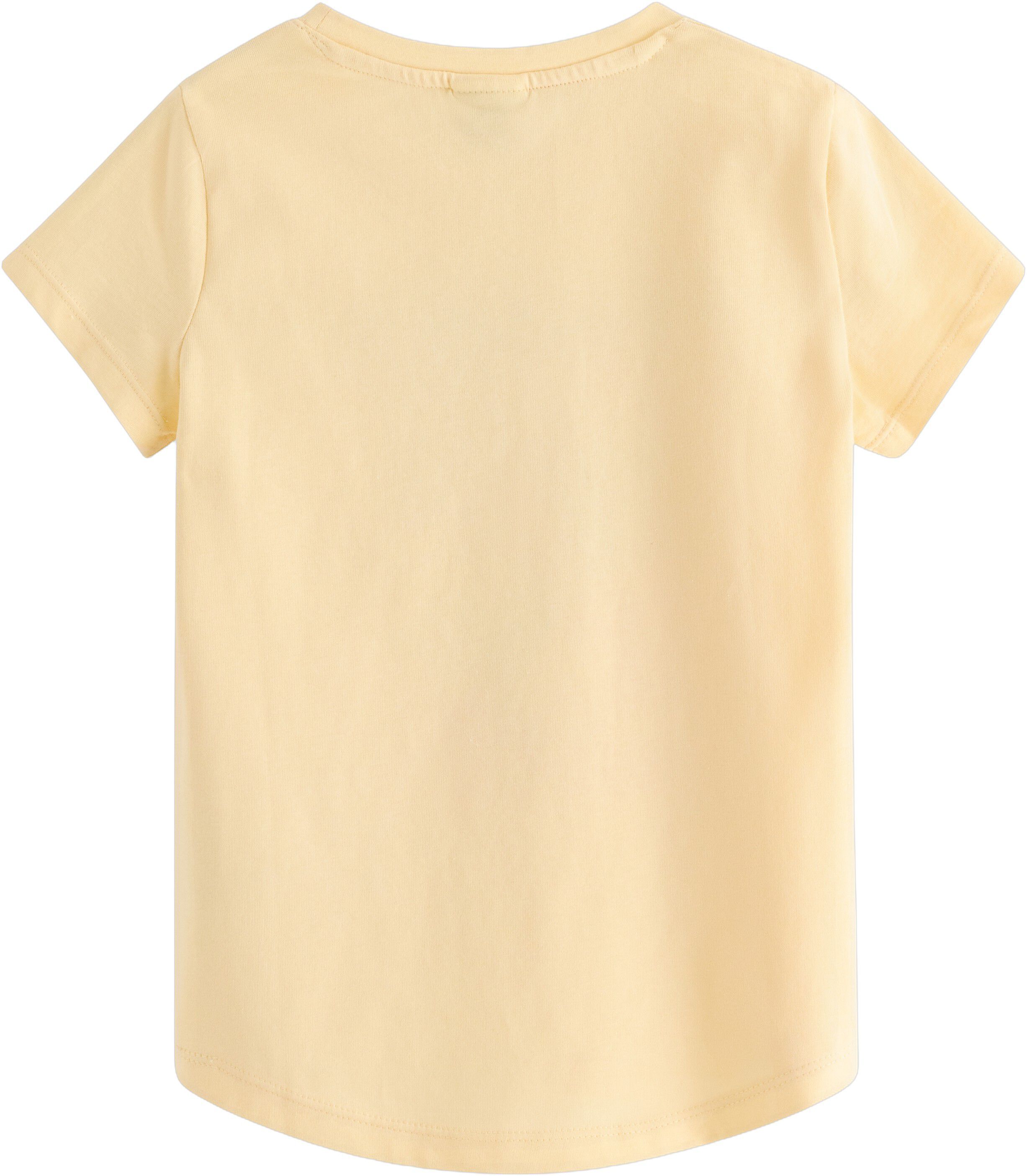 Kort&aelig;rmet top i bl&oslash;d bomuld med pri