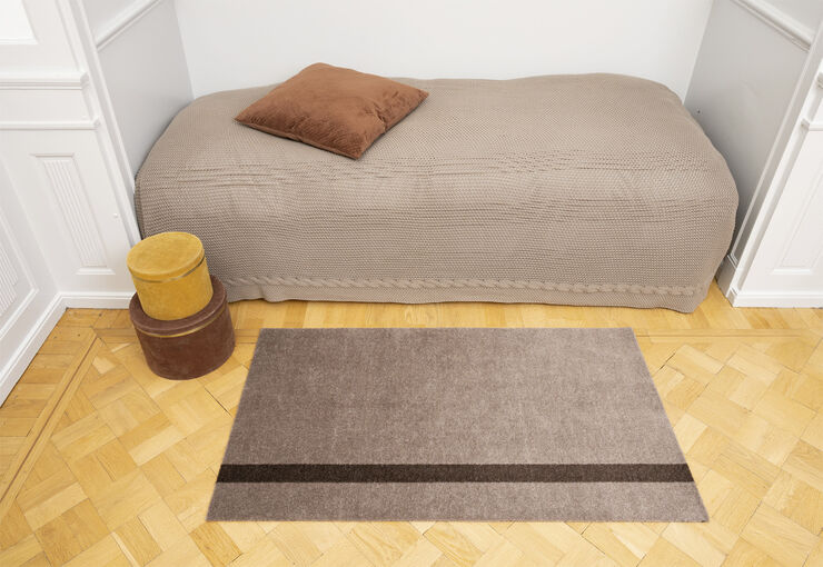 Løber, 67x120 cm, stripe vertical sand/brun