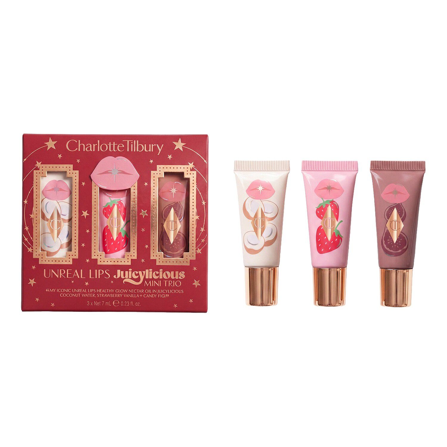 Unreal Lips Juicylicious Mini Trio - Trio-gave&aelig;ske til l&aelig;ber