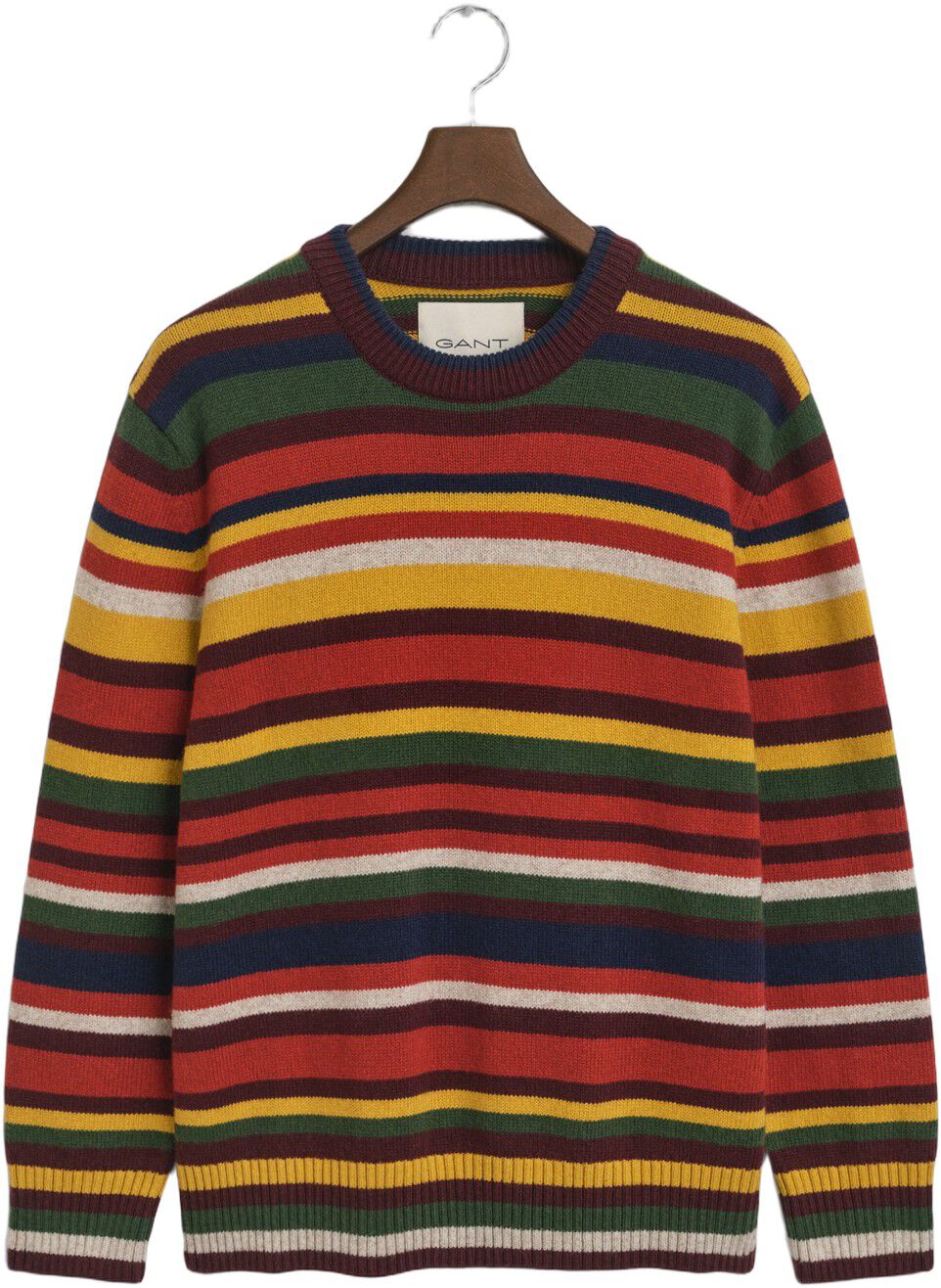MULTI COLORED STRIPED C-NECK