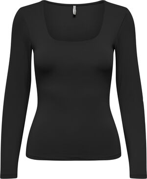 ONLEA L/S 2-WAY DEEP NECK TOP JRS