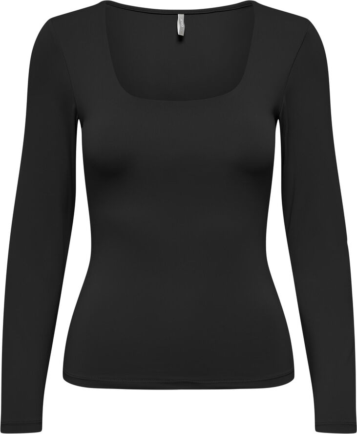 ONLEA L/S 2-WAY DEEP NECK TOP JRS