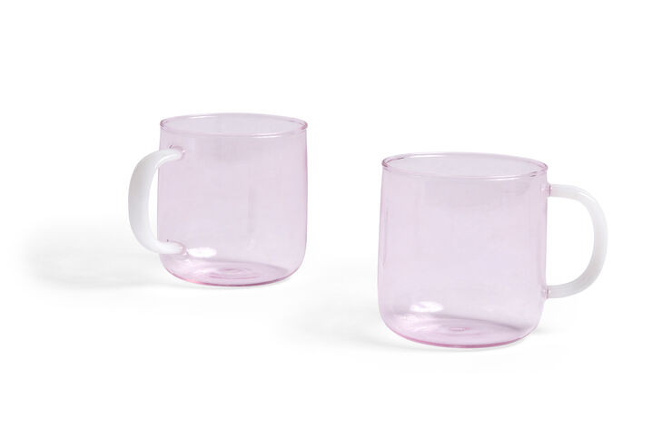 Borosilicate Mug-Set of 2-Pink with