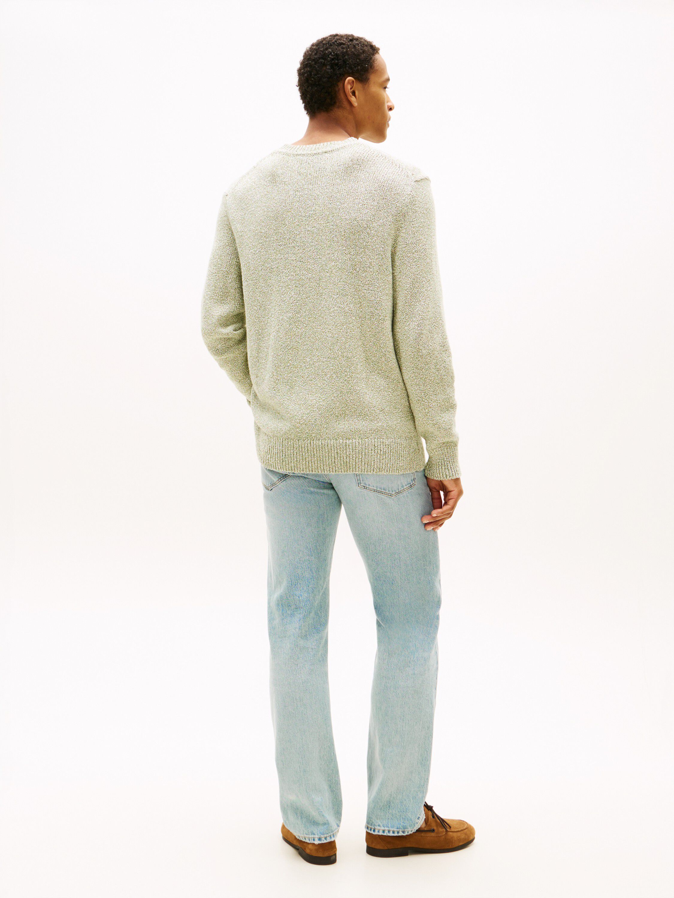 Two-Tone Boucl&eacute; Relaxed Crew Neck Jumper