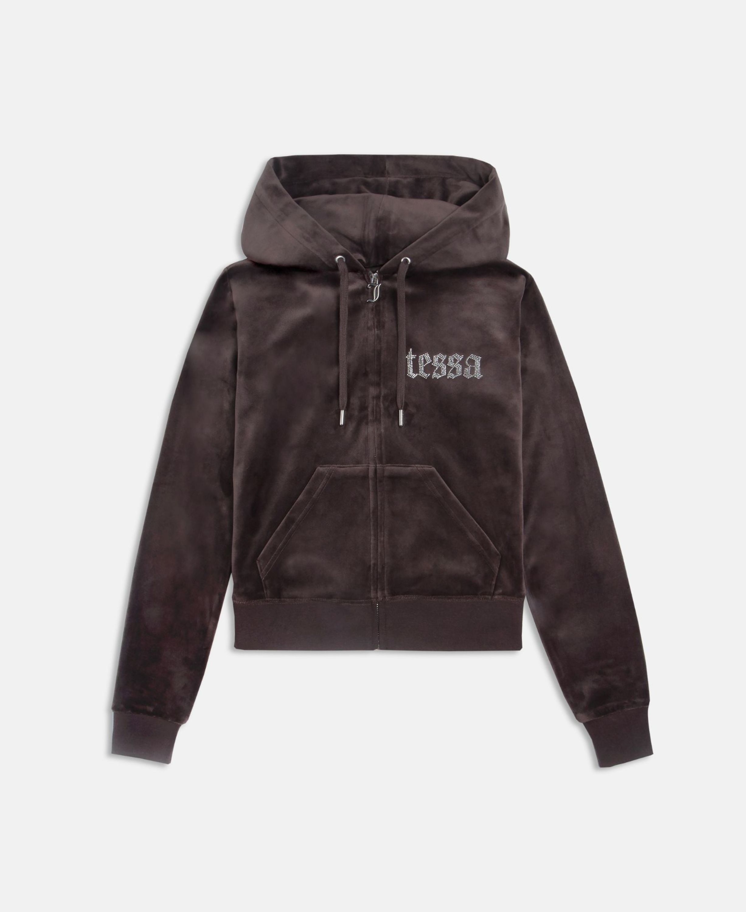 Tessa x Juicy - velour hoodie m. diamanter