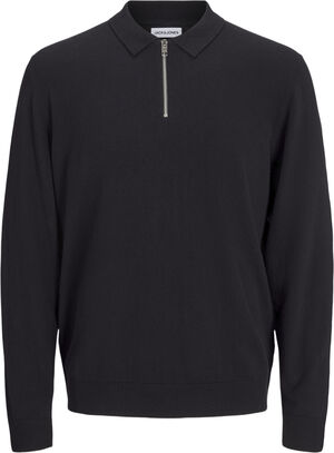 JJEEMIL KNIT POLO HALF ZIP LS NOOS